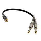 Maxbell 3.5mm to Dual 6.35mm Adapter Audio Cable for Mixer Amplifier Speaker Black