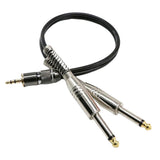 Maxbell 3.5mm to Dual 6.35mm Adapter Audio Cable for Mixer Amplifier Speaker Black