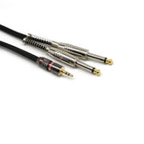 Maxbell 3.5mm to Dual 6.35mm Adapter Audio Cable for Mixer Amplifier Speaker Black