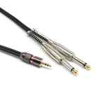 Maxbell 3.5mm to Dual 6.35mm Adapter Audio Cable for Mixer Amplifier Speaker Black