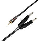 Maxbell 1/8" 3.5mm to Dual 6.35mm 1/4" Mono Stereo Y-Splitter Headphone Audio Cable