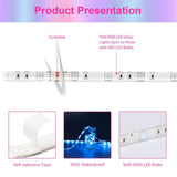 Maxbell 10M 16 Colors RGB LED Strip Light for 300 LED Bulbs UK Plug IP65 Waterproof