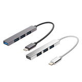 Maxbell 4 Ports USB 3.1 To USB-C Adapter Type-C Hub For Mobile Phone Laptop Gray