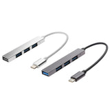 Maxbell 4 Ports USB 3.1 To USB-C Adapter Type-C Hub For Mobile Phone Laptop Gray