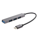 Maxbell 4 Ports USB 3.1 To USB-C Adapter Type-C Hub For Mobile Phone Laptop Gray