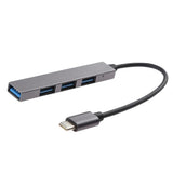 Maxbell 4 Ports USB 3.1 To USB-C Adapter Type-C Hub For Mobile Phone Laptop Gray