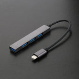 Maxbell 4 Ports USB 3.1 To USB-C Adapter Type-C Hub For Mobile Phone Laptop Gray