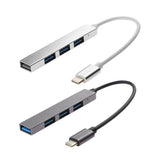 Maxbell 4 Ports USB 3.1 To USB-C Adapter Type-C Hub For Mobile Phone Laptop Gray