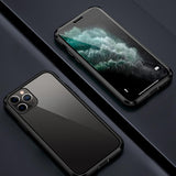Max For iPhone Magnetic DoubleTempered Glass Case black iphone11Pro 5.8