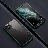 Max For iPhone Magnetic DoubleTempered Glass Case green black iphone11Promax 6.5