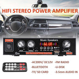 Maxbell Hifi  Car Audio Power Amplifier FM Radio Player + Remote Controller