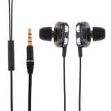 Max Double Speaker 1.2M Wired 3.5MM Earphone Earbuds HiFi Stereo Headset Black