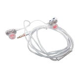 Max Double Speaker 1.2M Wired 3.5MM Earphone Earbuds HiFi Stereo Headset White