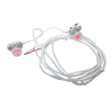 Max Double Speaker 1.2M Wired 3.5MM Earphone Earbuds HiFi Stereo Headset White