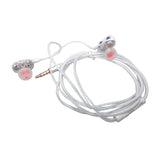 Max Double Speaker 1.2M Wired 3.5MM Earphone Earbuds HiFi Stereo Headset White