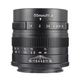 Maxbell 55mm F1.4 APS-C Manual Portrait Focus Lens Fit for Canon Camera Black