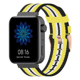 Maxbell Nylon Replacement Strap Watch Band for Xiaomi Smart Watch Black+Yellow