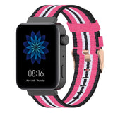 Maxbell Nylon Replacement Strap Watch Band for Xiaomi Smart Watch Black+Pink