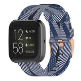 Maxbell Quick Release Replace Watch Band for Fitbit versa2/1/lite Blue+White