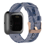 Maxbell Quick Release Replace Watch Band for Fitbit versa2/1/lite Blue+White