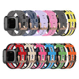 Maxbell Quick Release Replace Watch Band for Fitbit versa2/1/lite Black+Orange