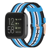 Maxbell Quick Release Replace Watch Band for Fitbit versa2/1/lite Black+Light Blue