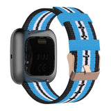 Maxbell Quick Release Replace Watch Band for Fitbit versa2/1/lite Black+Light Blue
