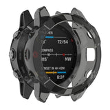 Maxbell Silicone Full Cover Screen Protective Case For Garmin Fenix 6s  Black