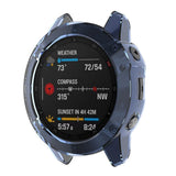 Maxbell Silicone Full Cover Screen Protective Case For Garmin Fenix 6s  Blue