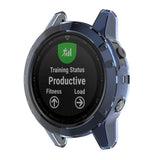 Maxbell 1 Piece Case Protective Cover for Garmin Watch Transparent Blue