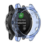 Maxbell 1 Piece Case Protective Cover for Garmin Watch Transparent Blue