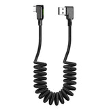 Maxbell 1.8m Type-C Fully Compatible Fast Charge Data Cable Spring Wire Black