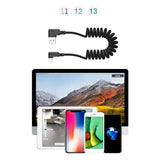 Maxbell 1.8m Type-C Fully Compatible Fast Charge Data Cable Spring Wire Black