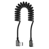 Maxbell 1.8m Type-C Fully Compatible Fast Charge Data Cable Spring Wire Black