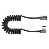 Maxbell 1.8m Type-C Fully Compatible Fast Charge Data Cable Spring Wire Black