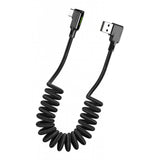 Maxbell 1.8m Type-C Fully Compatible Fast Charge Data Cable Spring Wire Black
