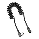 Maxbell 1.8m Type-C Fully Compatible Fast Charge Data Cable Spring Wire Black
