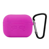 Maxbell Earphone 3D Protctive Case for Apple Airpods Pro Silicone Storage Box Purple red