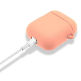 Maxbell Bluetooth Earphone Silica gel Dust Proof Cover For Airpods1  2 Red apricot