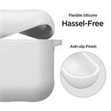 Maxbell Earphone 3D Protctive Case for Apple Airpods Soft Silicone Cover White