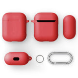 Maxbell Earphone 3D Protctive Case for Apple Airpods Soft Silicone Cover Red
