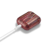 Maxbell For Airpods Painted Sheepskin Earphone Leather Protective Cover Dark Brown