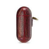 Maxbell For Airpods Painted Sheepskin Earphone Leather Protective Cover Dark Brown