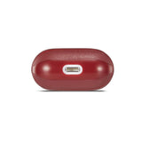 Maxbell Protective Leather Case Cover - Anti Lost Skin Case for Airpods Wine Red