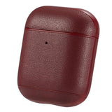 Maxbell Protective Leather Case Cover - Anti Lost Skin Case for Airpods Wine Red