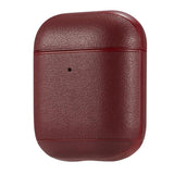Maxbell Protective Leather Case Cover - Anti Lost Skin Case for Airpods Wine Red