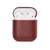 Maxbell Protective Leather Case Cover - Anti Lost Skin Case for Airpods Wine Red