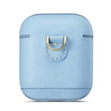 Maxbell Protective Leather Case Cover - Anti Lost Skin Case for Airpods Sky Blue