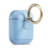 Maxbell Protective Leather Case Cover - Anti Lost Skin Case for Airpods Sky Blue
