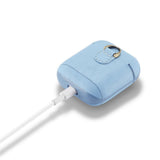 Maxbell Protective Leather Case Cover - Anti Lost Skin Case for Airpods Sky Blue